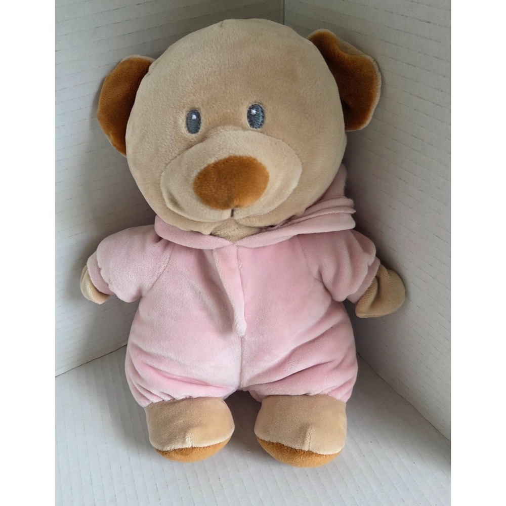 Ty BJ Brown Bear Pink Hooded Pajamas Stuffed Animal Soft Squishy Plush 10" 2021